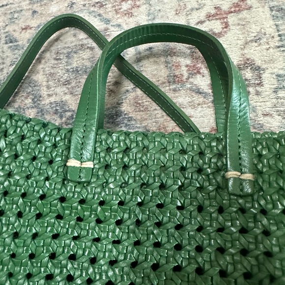 Clare V Petit Simple Tote in Evergreen Rattan - Picture 4 of 6